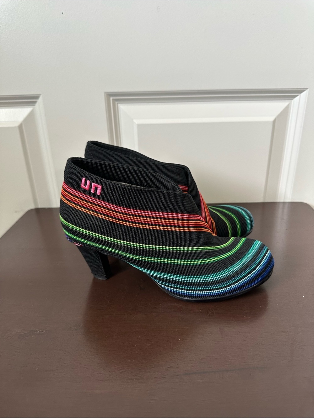 Woman’s United Nude Fold Ankle Multicolor Heel Booties Size 35